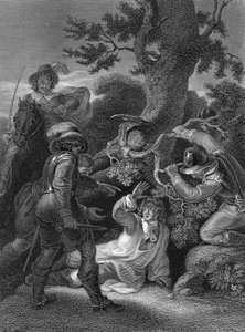 James hertig av Monmouth, oäkta son till Karl II (gravyr)