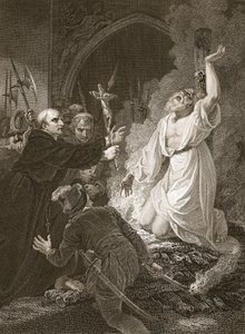 Ärkebiskop Cranmers martyrskap, graverad av W. Bromley, illustration från David Humes "The History of England", pub. av R. Bowyer, London