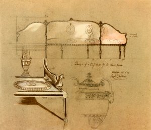 Design för en soffa, 1777, 1946. av Robert Adam
