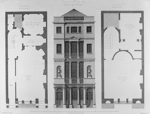 Upphöjning av British Coffee House, graverad av Robert Blyth, 1778 av Robert Adam