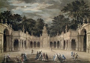 The Illuminations at Buckingham House för kung George III:s födelsedag, 4 juni 1783 (penna och wc)
