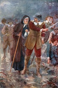 Pilgrimerna i den förtrollade marken (färglitografi)