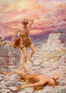 Kain och Abel (färg litho)