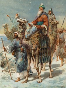 De vise männen söker Jesus (färglitografi)