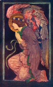 An Angel Adoring`, en färgad gipsrelief av Robert Anning Bell, c1901 1901-1902.