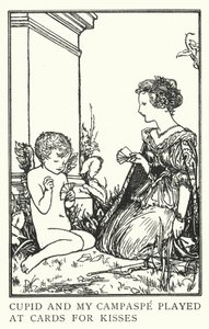 Cupid och min Campaspe spelade på kort för kyssar (litho) av Robert Anning Bell