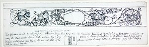 Design för slutpapper, ca 1895 (penna och bläck på papper) av Robert Anning Bell