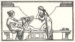 Illustration til digte af John Keats (litho) swed av Robert Anning Bell