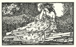 Illustration till dikter av John Keats: Fragment of an Ode to Maia (litho) av Robert Anning Bell