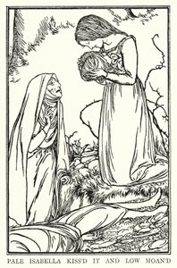 Illustration till dikter av John Keats: Isabella eller Basilikakrukan (litografi)