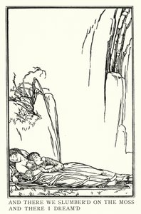 Illustration till dikter av John Keats: La Belle Dame Sans Merci (litho) av Robert Anning Bell