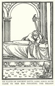 Illustration til digte af John Keats: The Eve of St Agnes (litho)swed av Robert Anning Bell