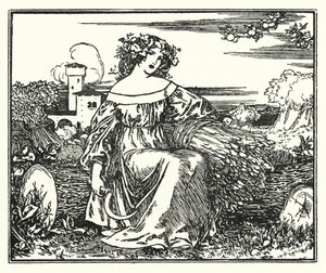 Illustration till dikter av John Keats: To Autumn (litho) av Robert Anning Bell