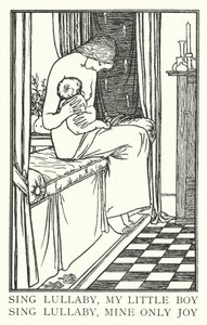 Sjung vaggvisa, min lilla pojke, sjung vaggvisa, min enda glädje (litho) av Robert Anning Bell