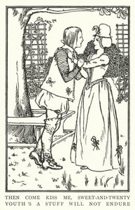 Kom då och kyss mig, söt-och-tjugo, ungdom är en grej som inte kommer att tåla (litho) av Robert Anning Bell