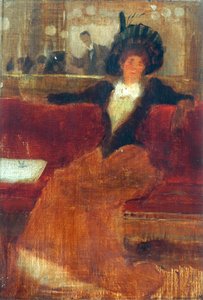 In The Cafe (olja på duk) av Robert Atkinson