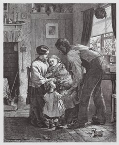 Det sjuka barnet (gravyr) av Robert Barnes