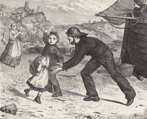 Fiskarens återkomst (gravyr) av Robert Barnes