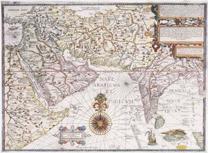 En karta över Östafrika, Arabien och Indien, 1598 av Robert Beckit