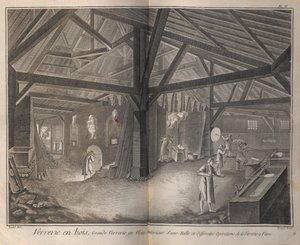 Glastillverkning. Ur Encyclopédie av Denis Diderot och Jean Le Rond dAlembert, 1751-1765. av Robert Benard