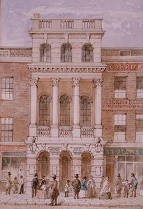 City of London Theatre, Bishopsgate av Robert Blemell (attr. to) Schnebbelie