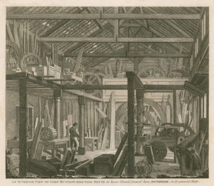 En interiörvy av John Bunyans möteshus i Zoar Street, Gravel Lane, Southwark, i dess nuvarande tillstånd