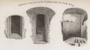 Ingångar och en del av valvet under norra flygeln till Crosby Hall av Robert Blemell Schnebbelie
