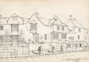 Fenchurch Street, London, 1817 (bläck på papper) av Robert Blemell Schnebbelie