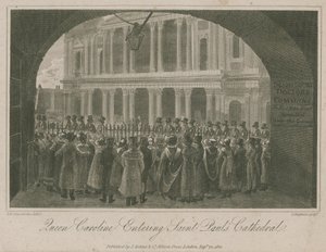Drottning Caroline går in i St Paul