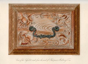 Snidad kassett gjord av träet från Shakespeares mullbärsträd, c1700-talet, 1840