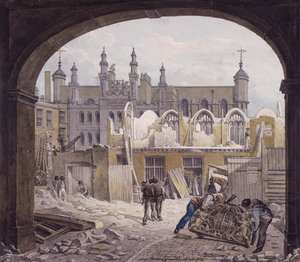 Rivning av Guildhall Chapel, London, 1820