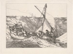 Båt i en storm på havet