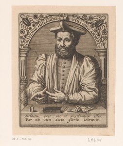 Porträtt av Guillaume Philandrier Guilelmus Philander Castili oneus architectus (titel på objekt) Porträttserie av forskare från 1400- och 1500-talet (serietitel)
