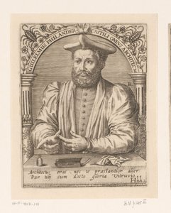 Porträtt av Guillaume Philandrier Guilelmus Philander Castili oneus architectus (titel på objekt) Porträttserie av forskare från 1400- och 1500-talet (serietitel)