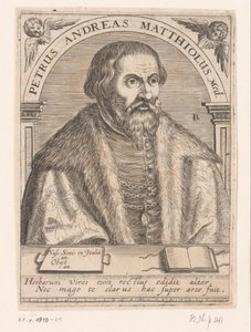 Porträtt av Pietro Andrea Mattioli Peter Andrew Matthews Med. (titel på objekt) Porträttserie av forskare från 1400- och 1500-talet (serietitel)