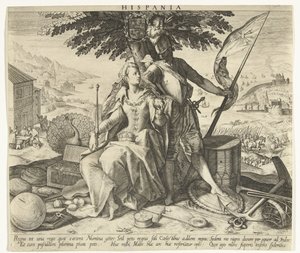 Spanien Hispania (titel på objekt) Allegorier över europeiska länder (serietitel) av Robert Bossart