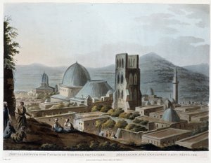 Jerusalem med den heliga gravens kyrka - i "" The Holy Places "", enligt originalritningarna av R. Bowyer