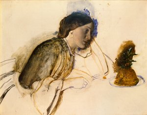 Den fattiga skådespelerskans julmiddag, c1860