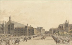 Westminster, under drottning Carolines rättegång av Robert Bremmel Schnebbelie