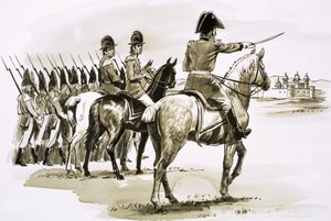 Arthur Wellesley i spetsen för 23:e regementet vid Mysore