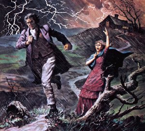 Heathcliff och Cathy, från romanen Svindlande höjder