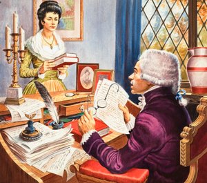 Robespierre och Eleanore Duplay (gouache på papper)