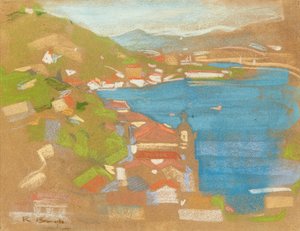 Söder om Concarneau (pastell på buff papper) av Robert Brough