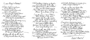 Queen Marys Lament, dikt i handstil av Robert Burns, sent 1700-tal, 1840