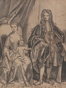 Porträtt av en familj, kallad John Sheffield, hertig av Buckingham och familj av Robert Byng