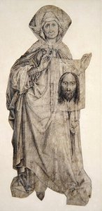 St. Veronica (penna, bläck och indisk bläck tvätt på veläng) av Robert Campin