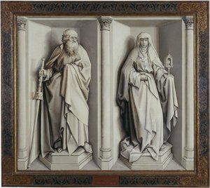 Marias och Josefs äktenskap. Omvänd av Robert Campin