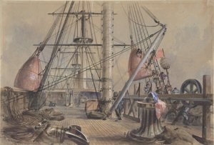Getting Out One of the Great Booys: The Deck of the Great Eastern Looking From..., 1865-66. av Robert Charles Dudley