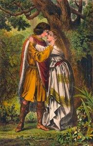 Posthumus. Min drottning! Min älskarinna! O frun, gråt inte mer. Cymbeline: Akt I, Scen I, c1875