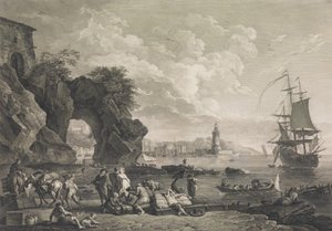 Utsikt över Pausilype nära Neapel, 1785. av Robert Daudet